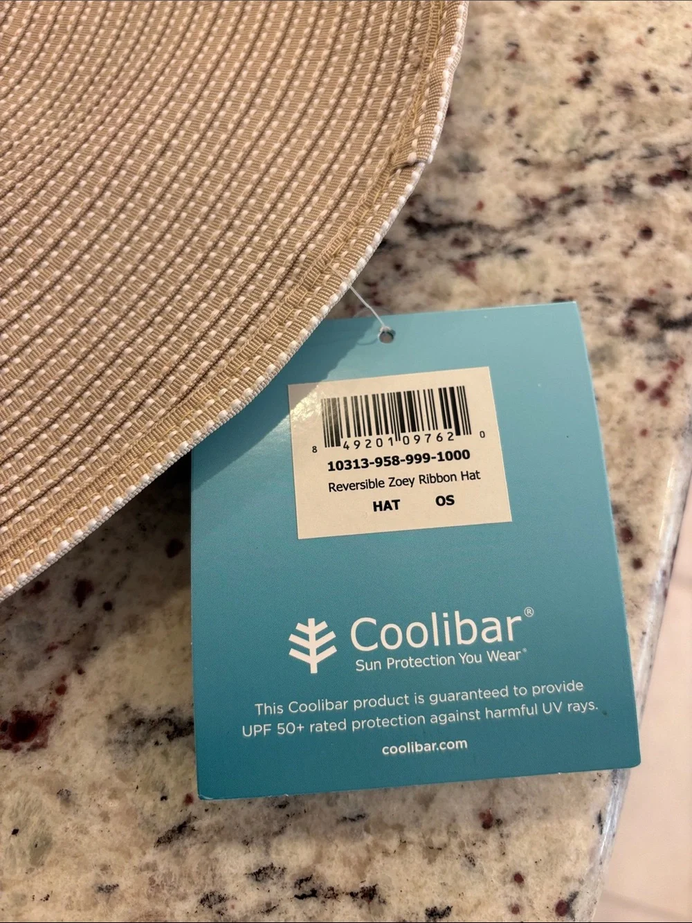 Coolibar Wide-Brim Sun Hat in Light Beige